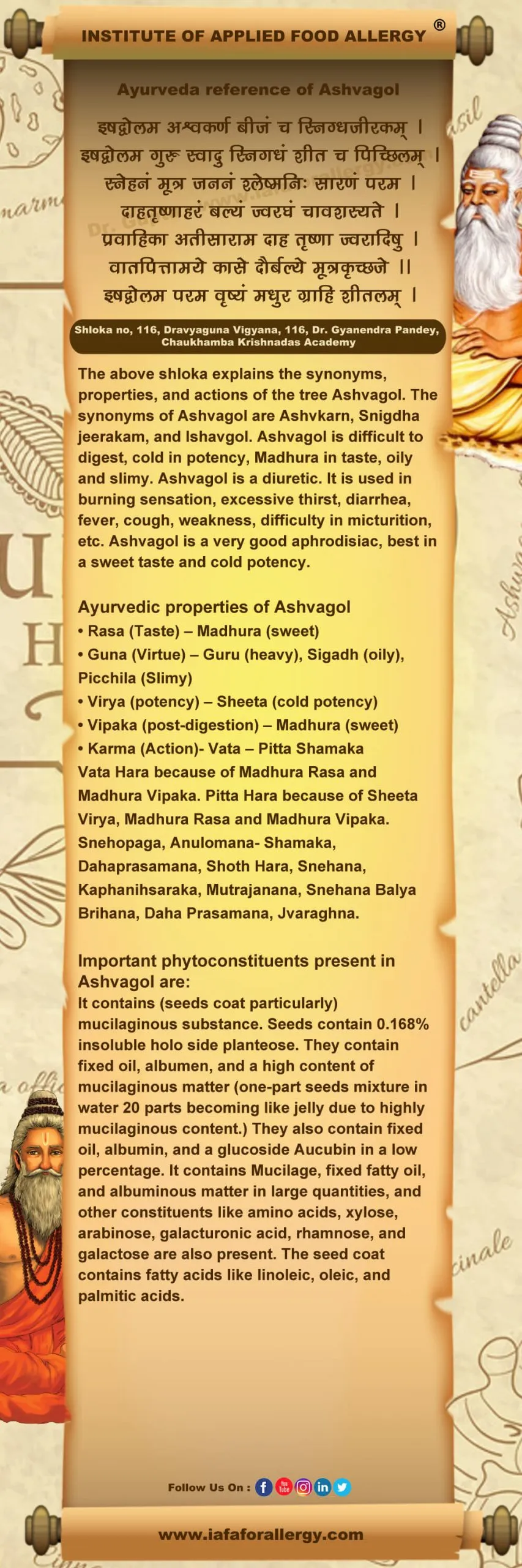 Ayurveda Reference for Ashvagol (Plantago ovata Forsk.)