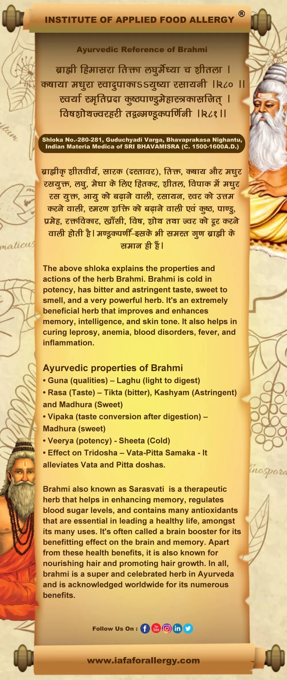 Ayurvedic Reference of Brahmi