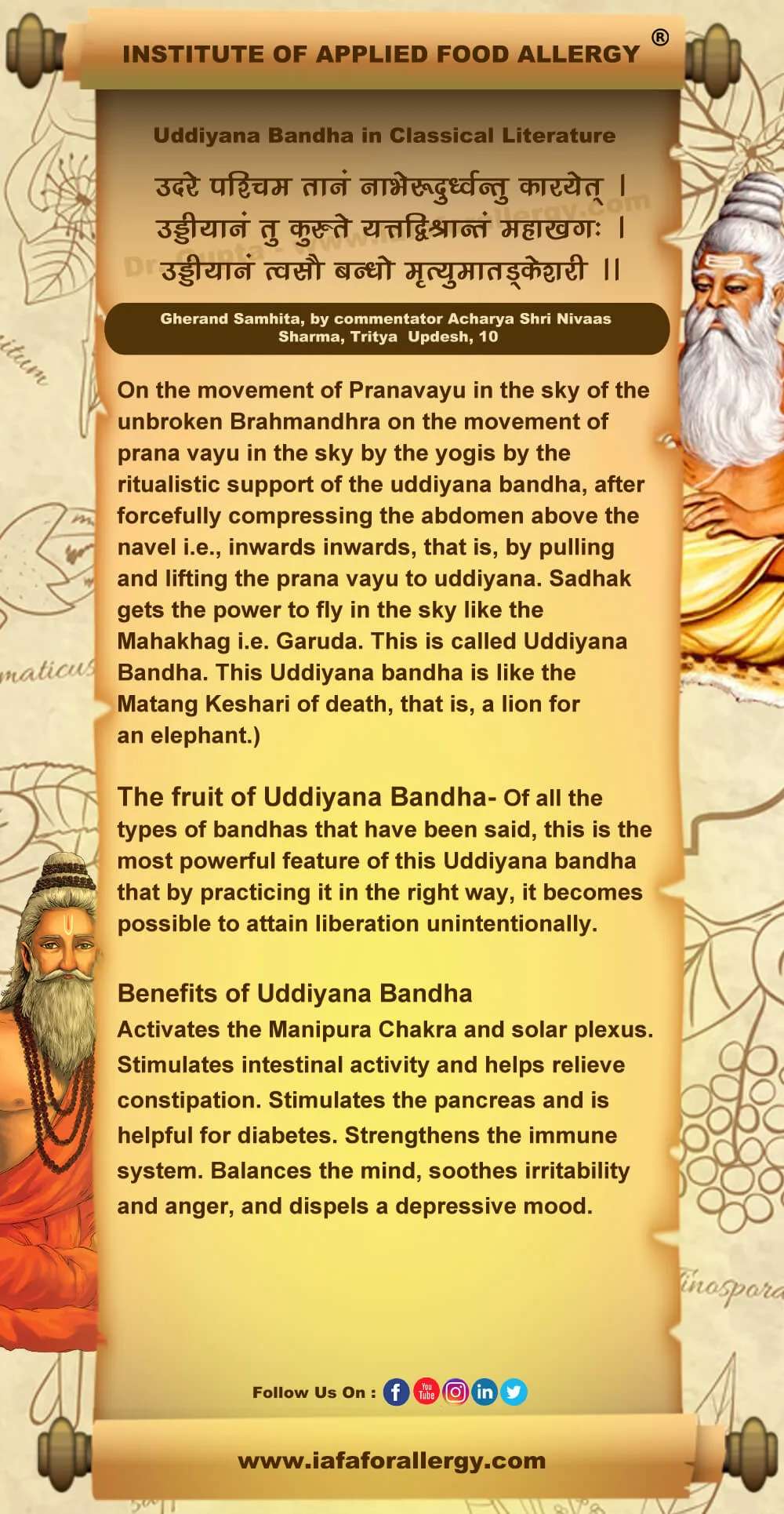 Uddiyana Bandha in Classical Literature