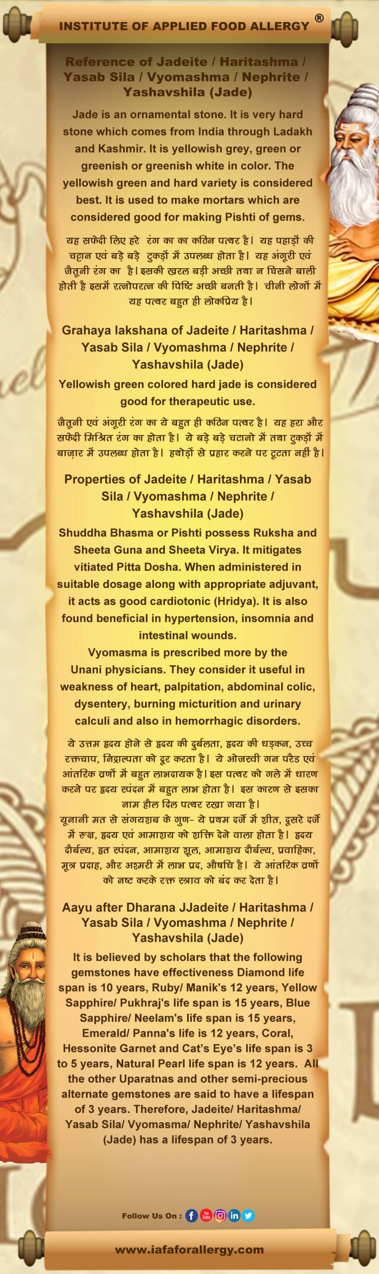 Reference of Jadeite / Haritashma / Yasab Sila / Vyomashma / Nephrite / Yashavshila (Jade)