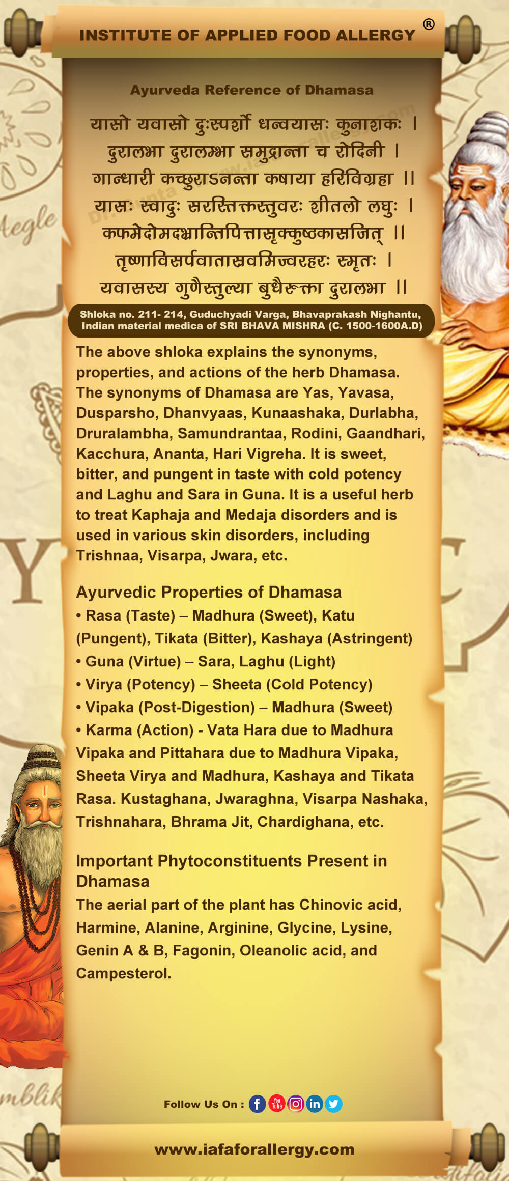 Ayurveda Reference for Dhamasa (Fagonia cretica)